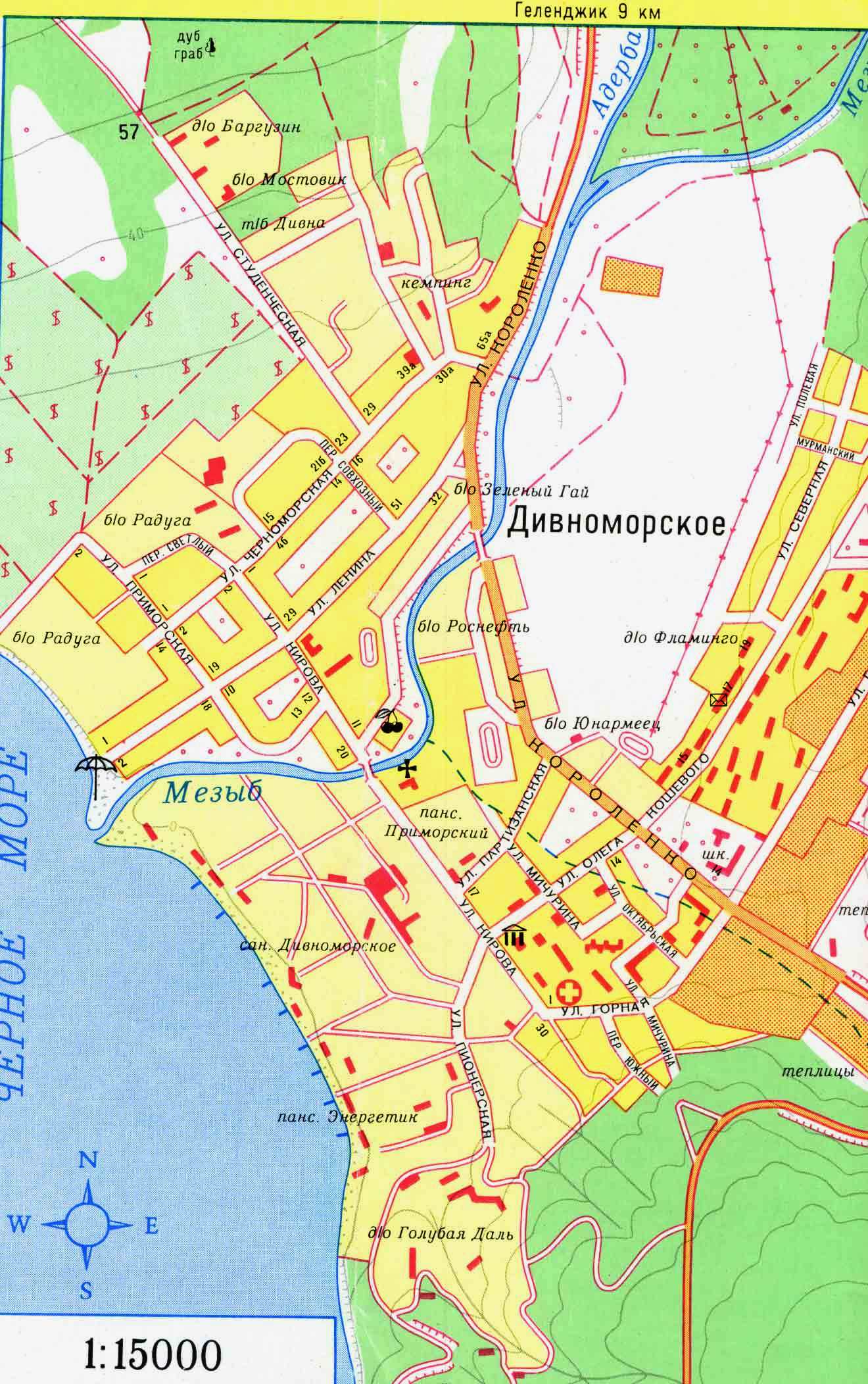 Карта Дивноморска С Улицами И Номерами Домов